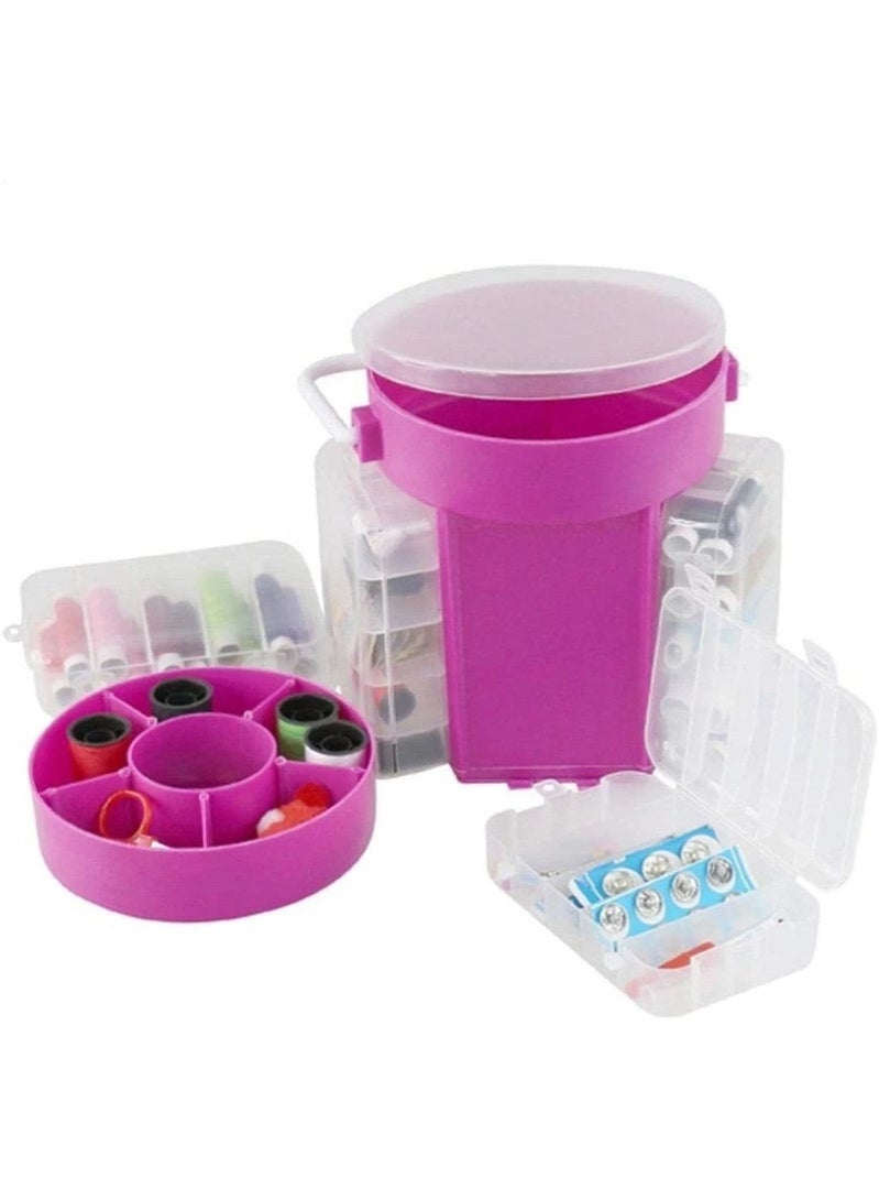 زوبا طقم خياطة من ٢١٠ قطعة مع صندوق تنظيم - مجموعة أدوات خياطة بلاستيكية كاملة للمنزل والسفر - Image 1